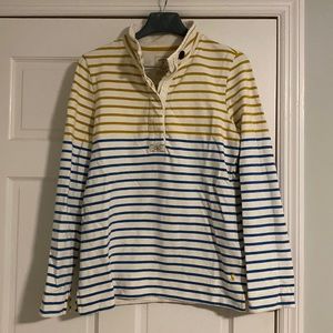 Joules 2019 Mustard/Blue Striped 3/4 Zip Pullover